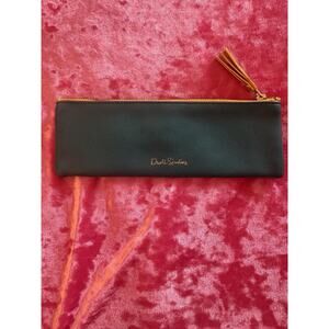 Dwell Studio Teal Small Pencil Brush Case Pouch Preppy